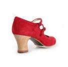 Flamenco dannsschoen Dos Correas Suède Rood
