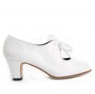Flamenco Dansschoen Blucher wit leder maat 40