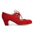 Flamenco Dansschoen Cordado Calado Suède Rood