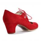 Flamenco Dansschoen Cordado Calado Suède Rood