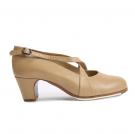 Flamenco Dansschoen Cruzado II Beige Leder