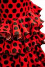 Flamenco jurk Doña Ana rood zwarte polka dots (maat M)