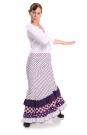 Flamenco Rok Doña Ana Lunares Paars maat L