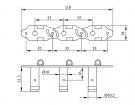 Gitaar stemmechanieken Hauserstijl, massief messing, palissander knoppen