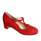 Flamencoschoen Trebol rood suede