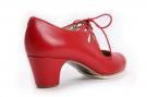 Flamenco dansschoen Cordado Calado Rood Leder