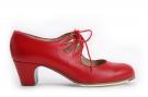 Flamenco dansschoen Cordado Calado Rood Leder