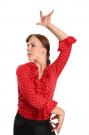 Flamenco bloes rood met zwarte stippen