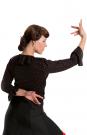 Flamenco bloes zwart met rode bollen
