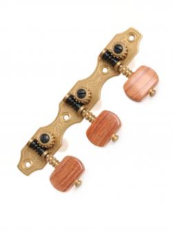 Gitaar stemmechanieken Hauserstijl, massief messing, palissander knoppen