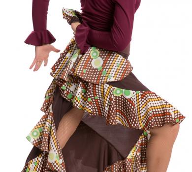 Flamenco Dance Skirt Azabache II Marron-7344C6
