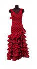 Flamenco jurk Doña Ana rood zwarte polka dots (maat M)