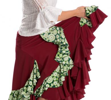 Flamenco Skirt Triana FL Bordeaux/Green