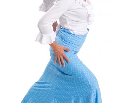 Flamenco Skirt La Tate Blue Lunares