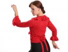 Flamenco bloes rood met zwarte stippen